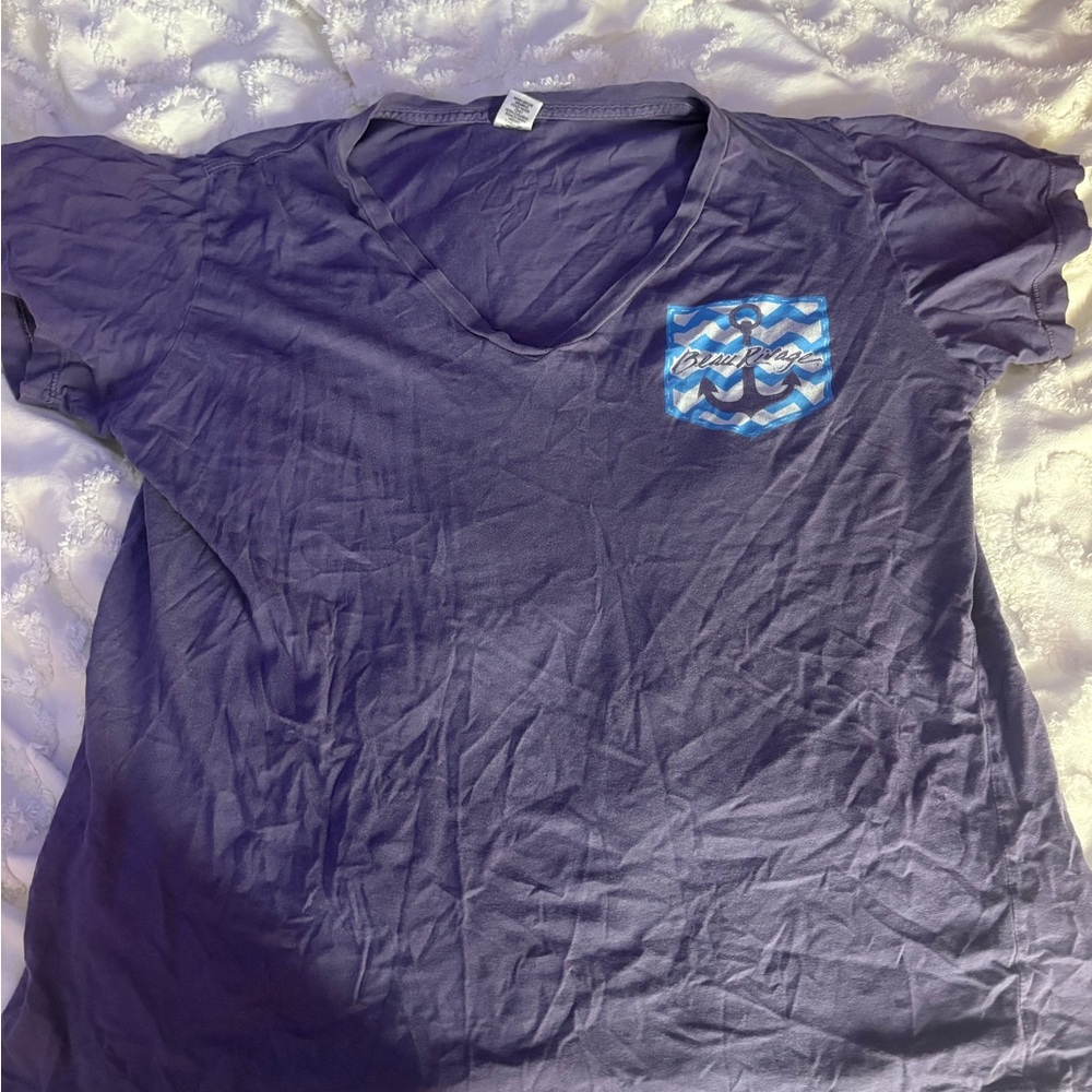 Purple V-Neck Women's Top